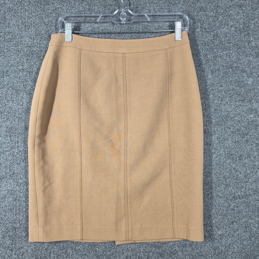 Halogen Pencil Skirt Women 4P‎ Camel Tan Seam Detail Professional Workwear